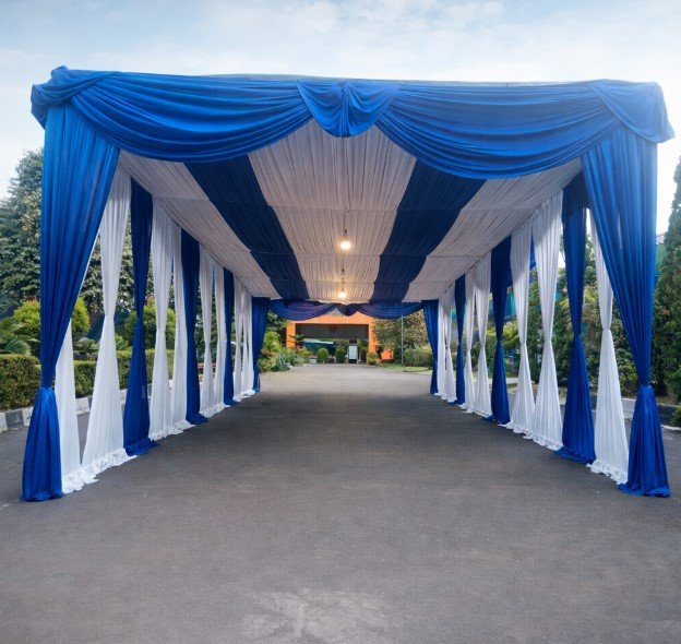Sewa Tenda Serut Biru Putih Mampang